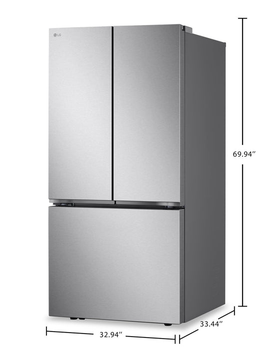 Réfrigérateur intelligent LG de 33 po et de 25 pi³ à portes françaises avec machine à glaçons - acier inoxydable - LF25S6200S