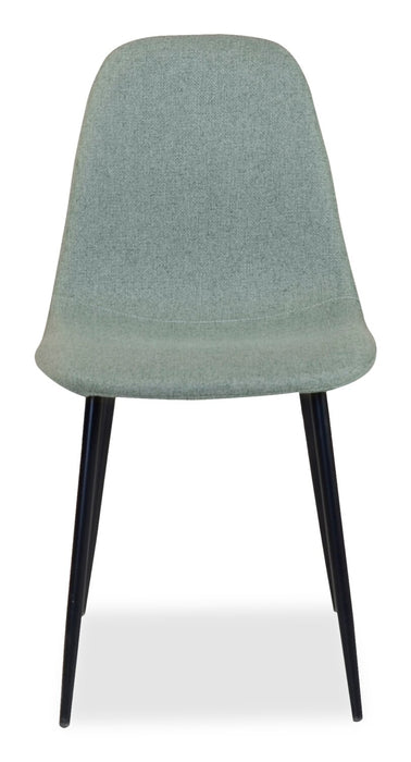 Chaise de salle à manger Jax en tissu de polyester et en métal - verte