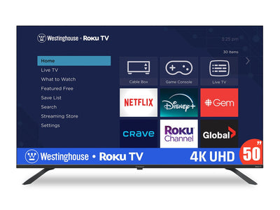 Westinghouse 50" 4K UHD Roku Smart TV | Téléviseur intelligent Westinghouse UHD 4K de 50 po avec Roku TVMC