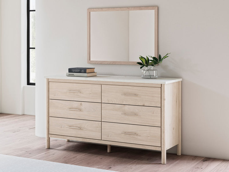 Miroir de commode de chambre à coucher Jolie, à fixer au meuble ou à suspendre au mur - naturel