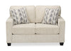 Causeuse Lennox de 57 po fabriquée au Canada en tissu de chenille avec coussins réversibles et coussins décoratifs - taupe