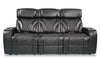 Sofa à inclinaison électrique Elite en cuir véritable avec fonction de massage - noir