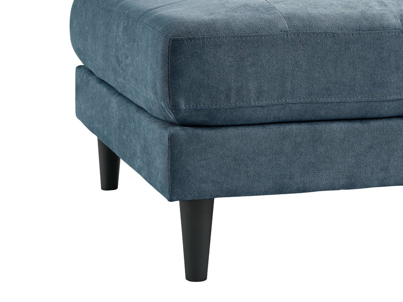 Pouf Metro de 63 po en tissu avec coussin capitonné - bleu denim