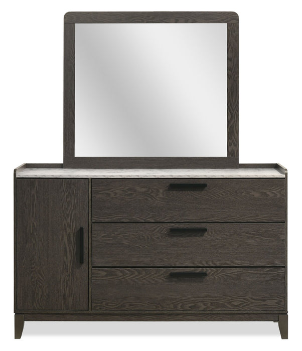Miroir de commode de chambre à coucher Sable - gris foncé