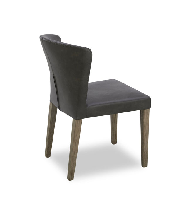 Chaise de salle à manger Arlo en tissu de cuir végétalien - anthracite