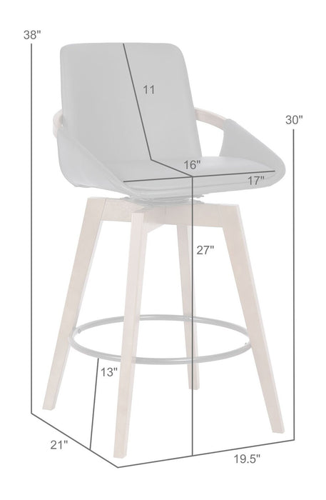 Tabouret Apex de hauteur comptoir en tissu de cuir végétalien et en métal avec siège pivotant - gris