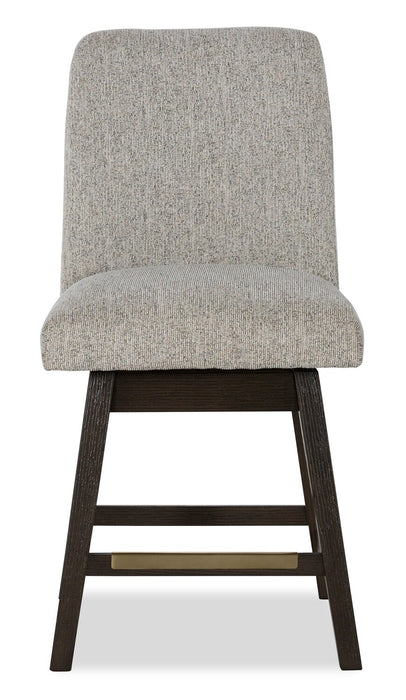 Ensemble de salle à manger Metro 7 pièces de hauteur comptoir avec table de 66 po (L), 6 chaises et support à vin intégré - brun et beige