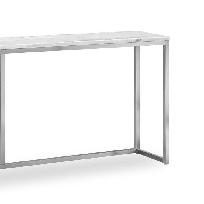Table de salon moderne Sampson en marbre de 72 po - blanc