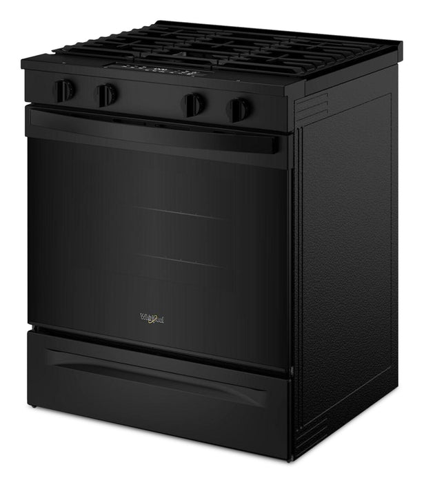 Cuisinière à gaz intelligente Whirlpool de 30 po, 5 pi³ – noir – WSGS3330TB