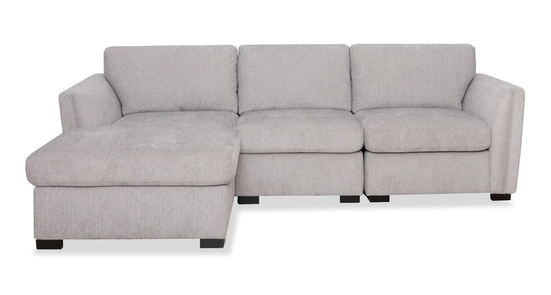 Sofa sectionnel de gauche Vault 3 pièces avec fauteuil long de rangement et 2 fauteuils de rangement - gris