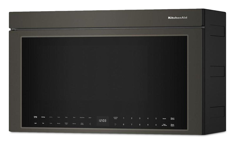 Four à micro-ondes à hotte intégrée intelligent multifonctionnel KitchenAid à installation affleurée - Minerai noir  - YKMMF730PBE