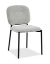 Chaise de salle à manger Luka en tissu bouclé et en métal - beige 