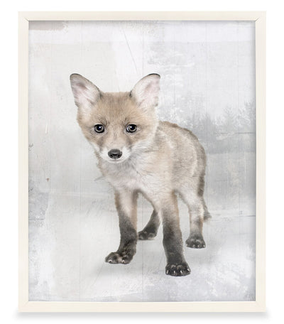 Baby Fox Framed Artwork with Linen Finish - 17" x 21" | Œuvre d’art encadrée « Baby Fox » avec fini lin - 17 po x 21 po