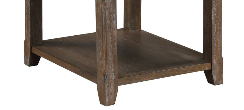 Table de bout traditionnelle Weston de 24 po avec rangement et ports USB - orme brun