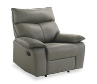 Fauteuil inclinable Matteo de 42 po en cuir véritable - gris Aviarah