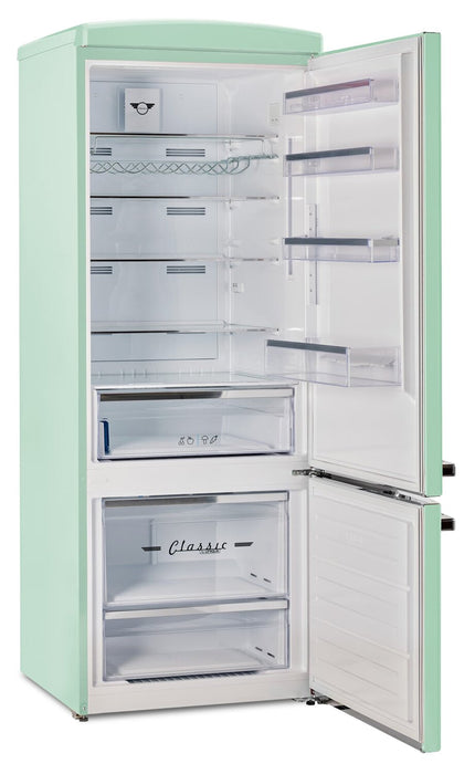 Réfrigérateur Classic Rétro d’Unique de 28 po et de 17 pi3 à congélateur inférieur - vert - UNQ-455L LG AC