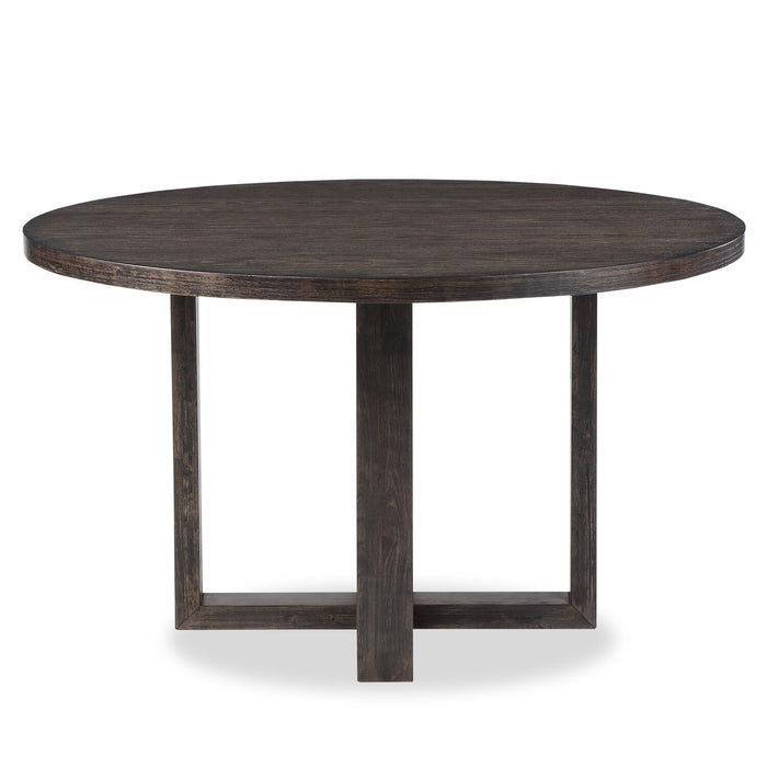 Table de salle à manger ronde Zelda de 52 po (L) avec base piédestal - brun espresso