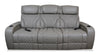 Sofa de massage à inclinaison électrique Elite de 86 po en cuir véritable avec son immersif et appuie-têtes électriques - mastic