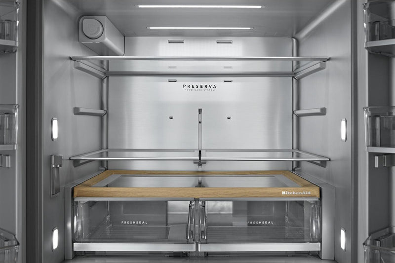 Réfrigérateur KitchenAid de 29 pi3 à portes françaises - minerai noir - KRMF436SBE