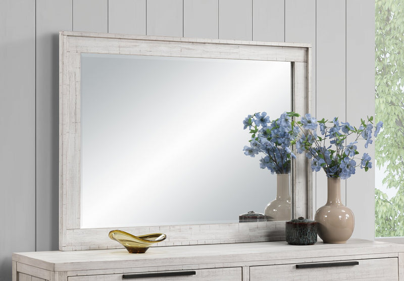 Miroir de commode de chambre à coucher Haven - blanc