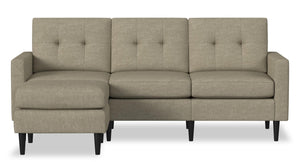 Sofa modulaire BLOK à accoudoirs à l’anglaise avec fauteuil long - taupe