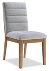 Chaise de salle à manger Lotus en tissu de polyester et bois - gris clair