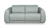 Sofa à inclinaison électrique Gianna de 76 po en cuir véritable avec appuie-têtes électriques et ports USB - bleu spa