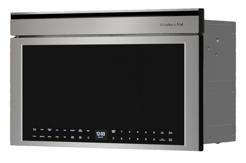 Four à micro-ondes encastré KitchenAid de 1,1 pi3 à convection avec friture à air - acier inoxydable PrintShieldMC - YKMBT730SPS