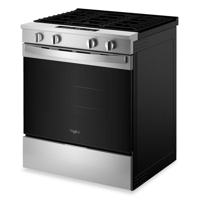Cuisinière à gaz intelligente Whirlpool de 30 po, 5,0 pi³ avec cuisson à air – acier inoxydable résistant aux traces de doigts – WSGS4530TZ