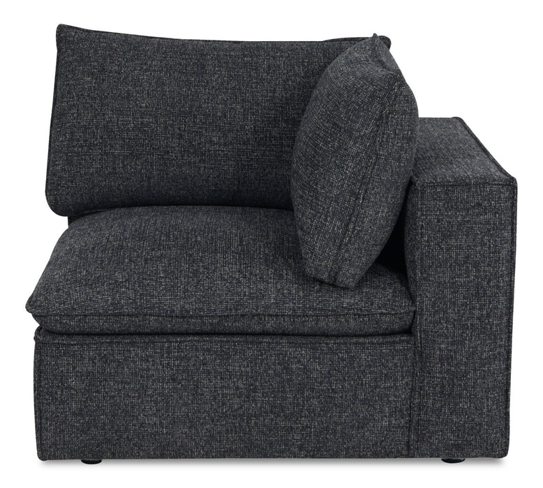 Sofa sectionnel modulaire Fusion 8 pièces en tissu de chenille gris anthracite avec coussins de dossier amovibles en duvet et plumes