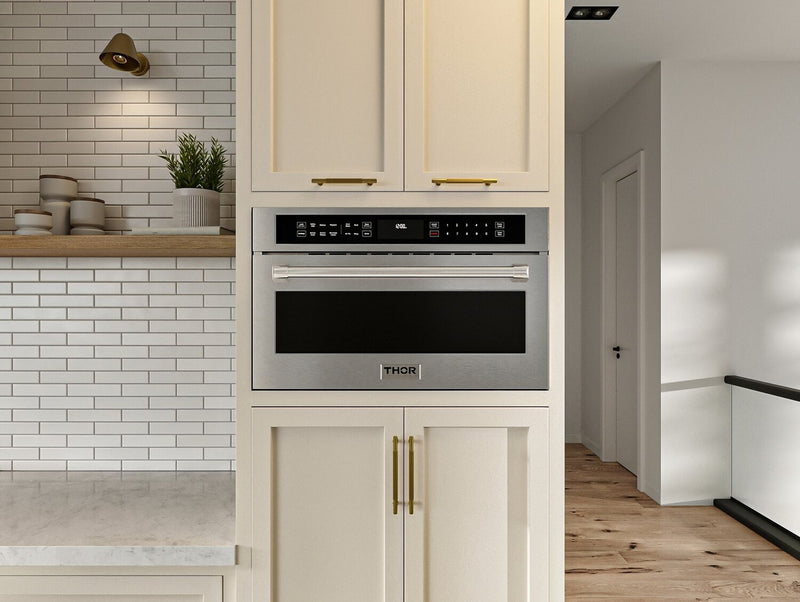 Four à micro-ondes professionnel encastré Thor Kitchen de 1,6 pi3 avec friture à air - acier inoxydable - TMO30H