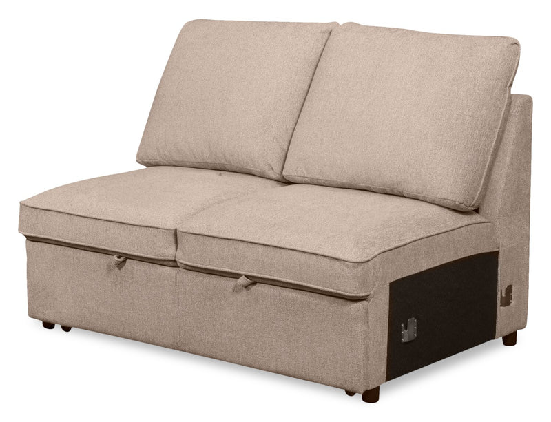 Sofa-lit sectionnel enveloppant de gauche Haven de Scott Living 3 pièces en tissu de chenille avec rangement - taupe 
