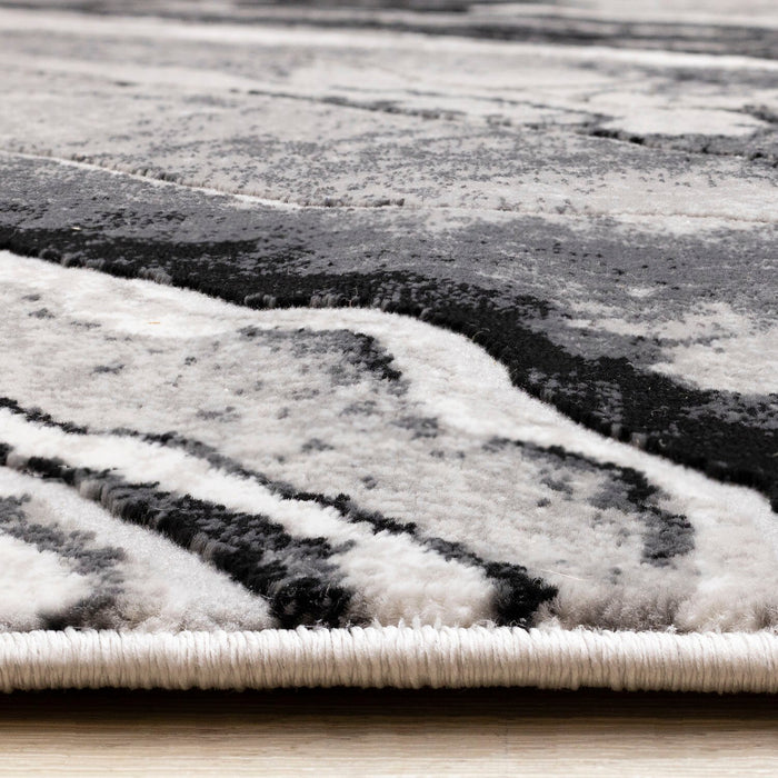 Carpette Plasma gris et noir - 7 pi 10 po x 10 pi 6 po