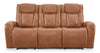 Sofa à inclinaison électrique Titan de Shaquille O’Neal Home de 92 po en cuir véritable avec confort Shaq-o-pedic -  terre