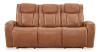  Sofa à inclinaison électrique Titan de Shaquille O’Neal Home de 92 po en cuir véritable avec confort Shaq-o-pedic -  terre
