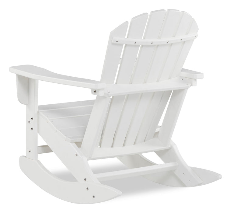 Fauteuil berçant Bask pour la terrasse à l’extérieur, plastique haute densité, résistant aux rayons UV et aux intempéries - blanc