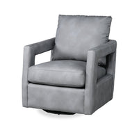  Fauteuil d’appoint pivotant Ever de 28 po en tissu d’apparence cuir - gris