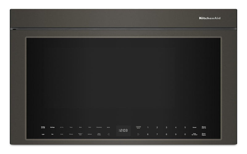 Four à micro-ondes à hotte intégrée intelligent multifonctionnel KitchenAid à installation affleurée - Minerai noir  - YKMMF730PBE