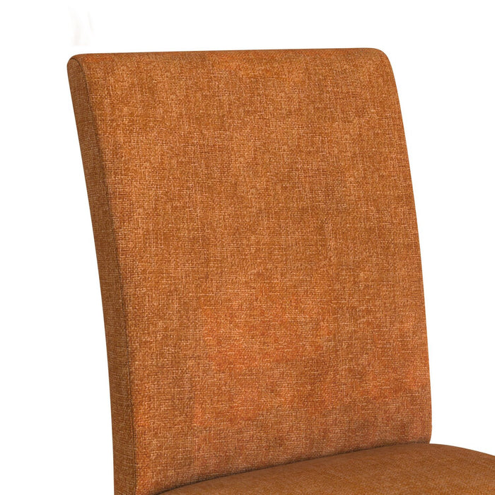 Chaise de salle à manger Rain avec siège et dossier rembourrés en tissu - orange