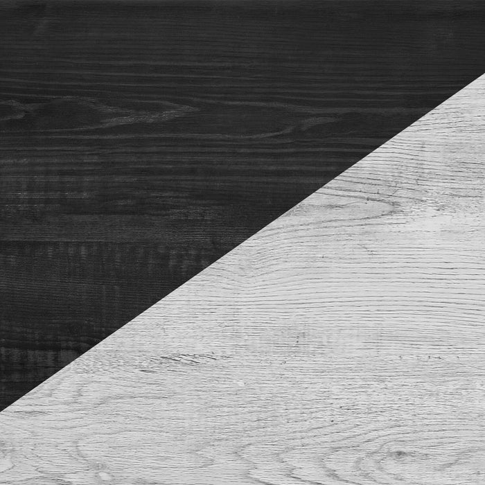 Ensemble de chambre à coucher Blake 6 pièces avec lit, commode, miroir et table de nuit, gris et noir - format grand lit