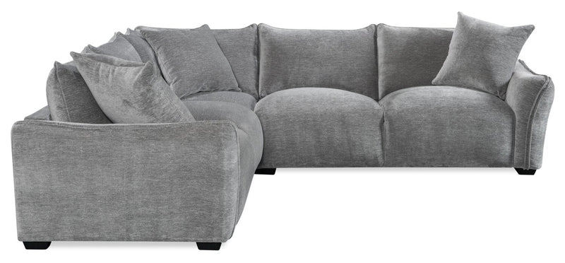 Sofa sectionnel Reflect 3 pièces en tissu de chenille avec coussins de dossier réversibles - gris