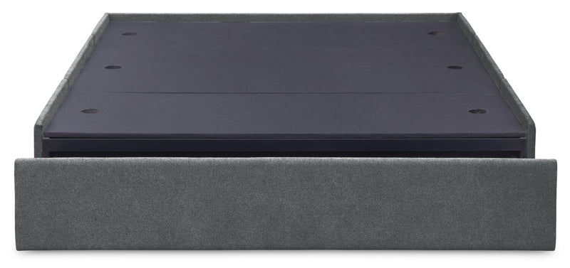 Base de lit de rangement rembourrée Amos anthracite - format très grand lit