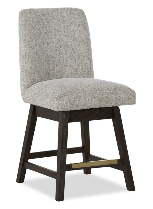 Ensemble de salle à manger Metro 7 pièces de hauteur comptoir avec table de 66 po (L), 6 chaises et support à vin intégré - brun et beige