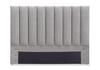 Tête de lit rembourrée Amos en tissu gris en canaux - format grand lit