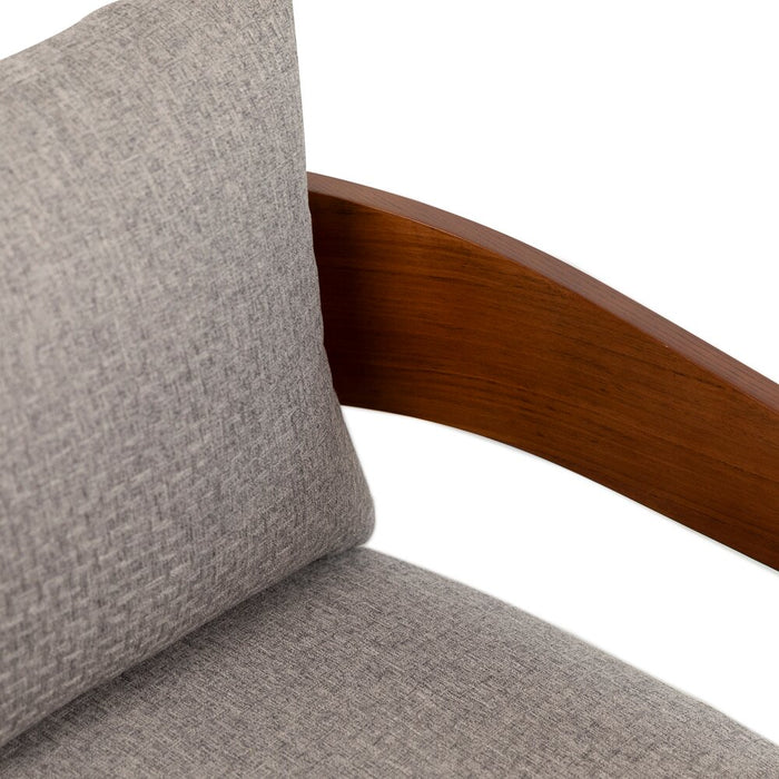 Fauteuil d’appoint Amor 28,54 po en tissu avec accoudoirs et pattes en bois - gris