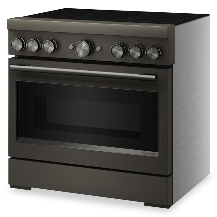 Cuisinière à induction KitchenAid de 5,1 pi3 et de 36 po avec friture à air sans préchauffage - minerai noir - KFIS936SBE 
