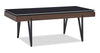 Table à café moderne Juno de 48 po avec dessus en pierre frittée - noire