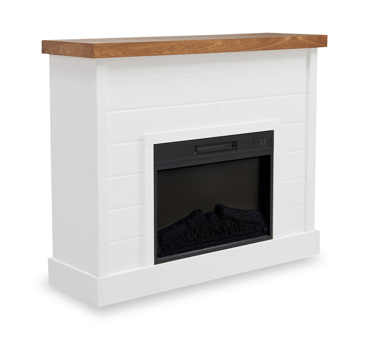 Foyer électrique moderne Mehgan de 43,8 po - deux teintes, blanc et brun