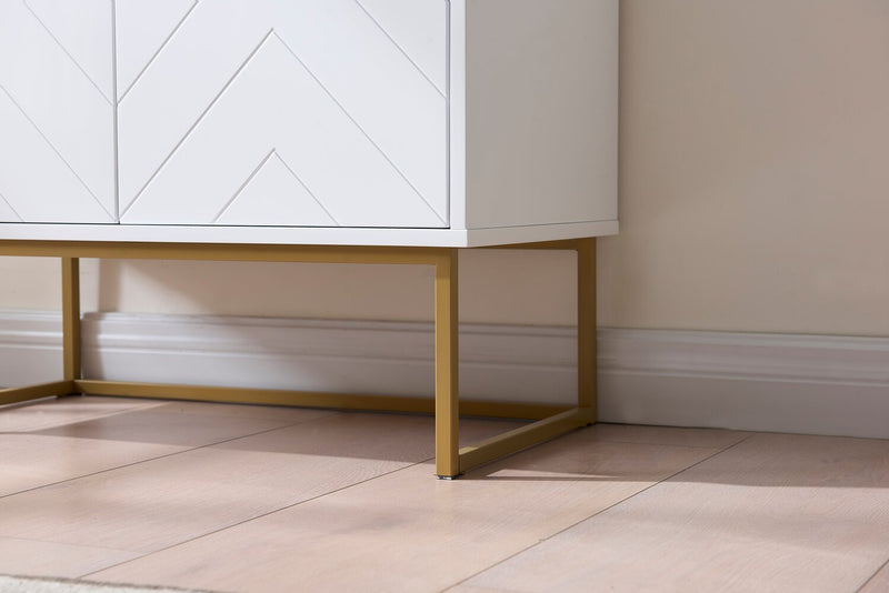 Armoire décorative Lottie de 28,5 po à 2 portes - blanc lustré