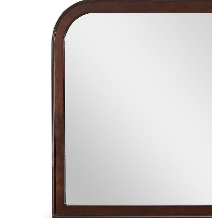 Miroir de commode de chambre à coucher Marco - brun cerisier